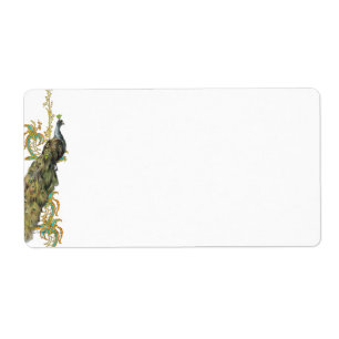 Peacock Sticker Tag Label