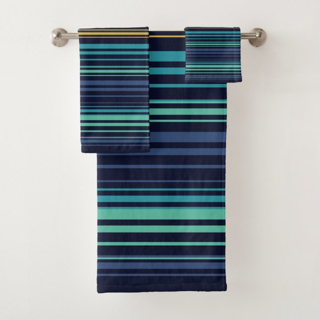 Peacock Stripes Bath Towel Set (Insitu)