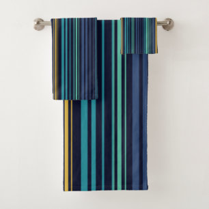 Peacock Stripes Bath Towel Set