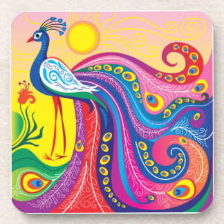 Peacock Sunrise Coaster