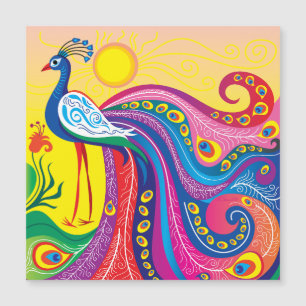 Peacock Sunrise Magnetic Card