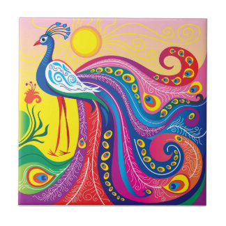 Peacock Sunrise Tile