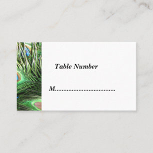 Peacock Table Numbers Classic Place Card