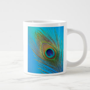 Peacock Tail Feather Large Coffee Mug