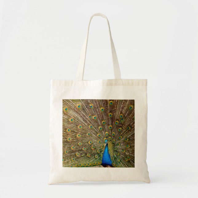 Peacock Tail Feathers Tote Bag (Front)