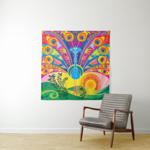 Peacock Tail Radiance Tapestry