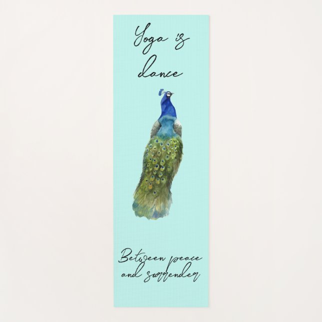 Peacock tapis de yoga, Yoga est une danse (Devant)