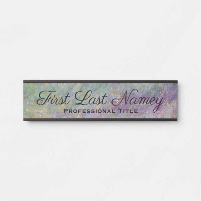 Peacock Teal Office Door Sign Elegant Name Plate (Front)