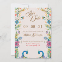 Peacock Them Wedding invitation