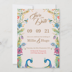 Peacock Them Wedding invitation 