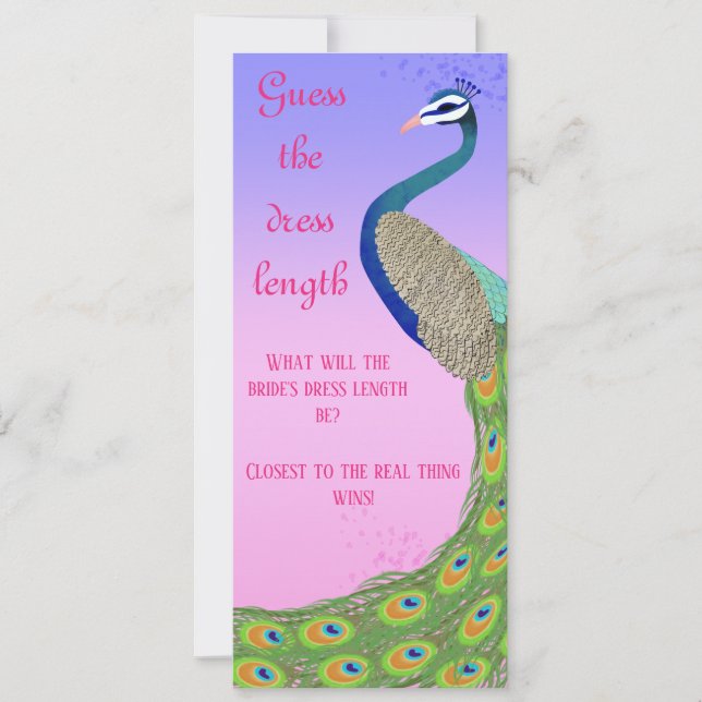 Peacock Theme Bridal Shower Game (Front)