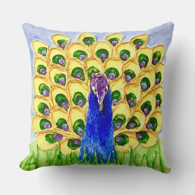 Peacock Throw Pillow (Front)
