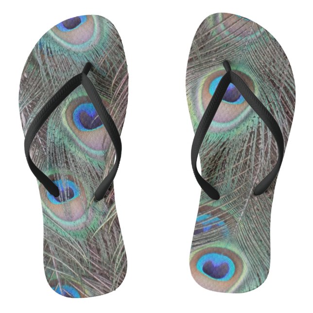 Peacock train  Feathers Flip Flops (Footbed)