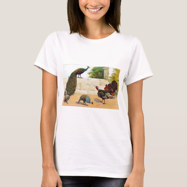 Peacock,Turkey, & Guinea Fowl T-Shirt (Front)