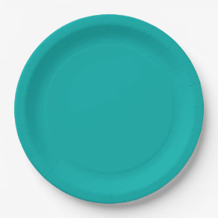 Peacock Turquoise Accent Colour Ready to Customize Paper Plate