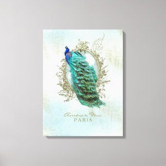 Peacock Turquoise Shabby - Toile Enveloppée