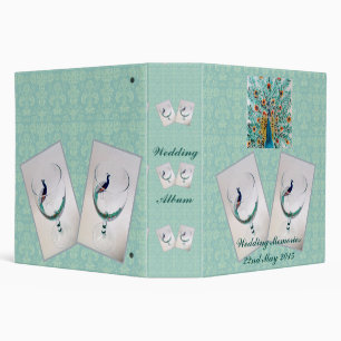 Peacock Turquoise Wedding Personalized Binder