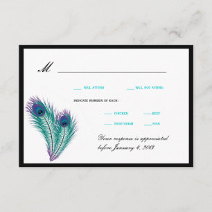 Peacock Tuxedo RSVP Cards