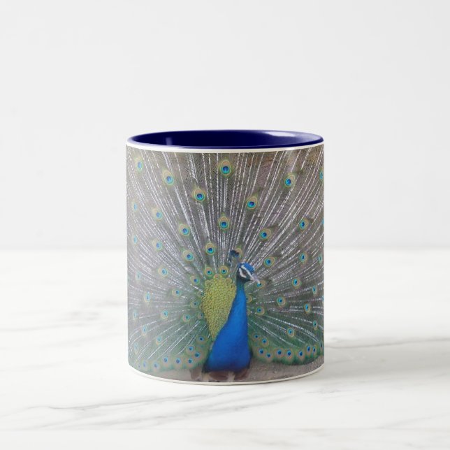 Peacock Two-Tone Coffee Mug (Center)