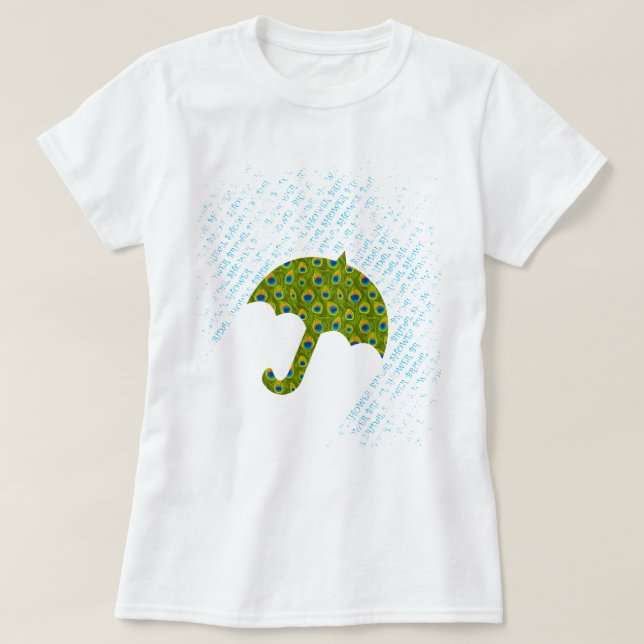 Peacock Umbrella Bridal Shower T-shirts (Design Front)