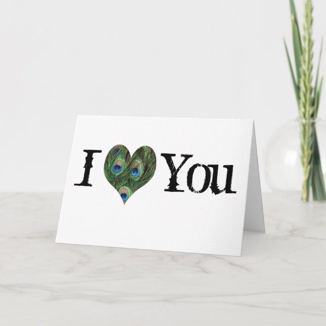 Peacock Valentine's Day Card (Front)