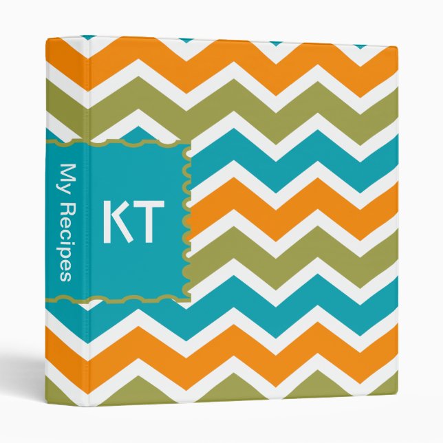 Peacock Vibrant Tribal Zigzag Binder (Front/Spine)