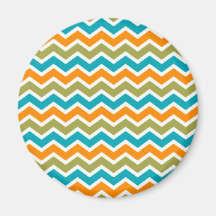 Peacock Vibrant Tribal Zigzag Magnet