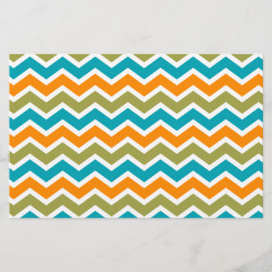 Peacock Vibrant Tribal Zigzag Stationery