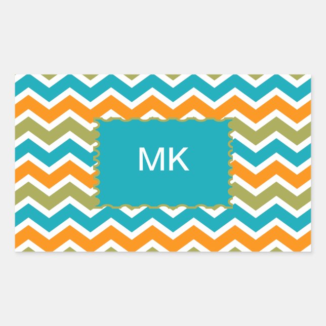 Peacock Vibrant Tribal Zigzag Sticker (Front)