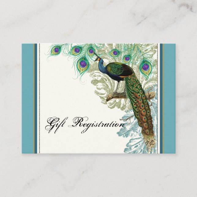 Peacock vintage, Plumes - Carte d'enregistrement c (Devant)