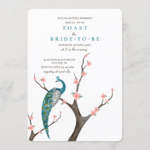 Peacock Watercolor Invitation