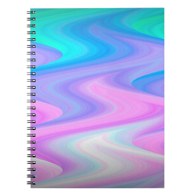 Peacock Waves Spiral Photo Notebook (Front)