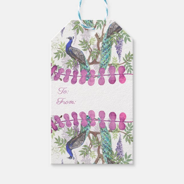 Peacock Wedding Gift Tags (Front)