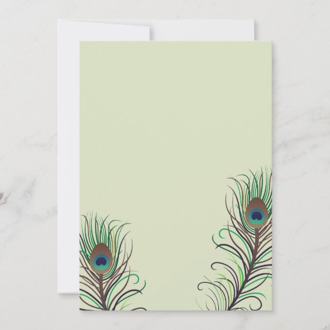 Peacock Wedding Invitation (Front)