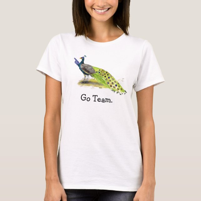 Peacock Wedding Maid of Honour T-Shirt (Front)