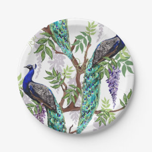 Peacock Wedding Paper Plate