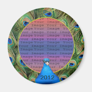 Peacock Wedding Photo Magnet