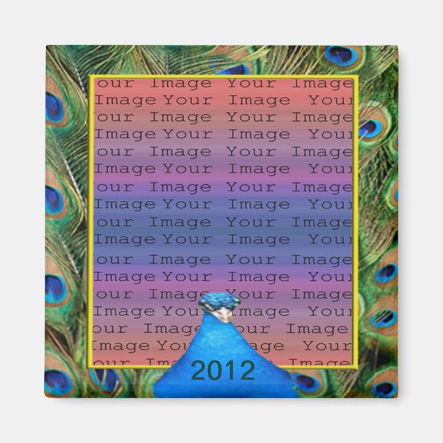 Peacock Wedding Photo Magnet (Front)