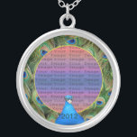 Peacock Wedding Photo Silver Necklace<br><div class="desc">Personalize this pretty necklace to have as wedding favours at your wedding reception or to have one yourself as a remembrance of your special day. This necklace is also the perfect gift for the bride at her bridal shower. Personalize by adding your photo, and changing the text in the fields...</div>