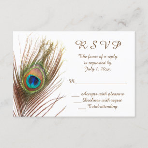 Peacock Wedding RSVP Card