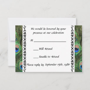 Peacock Wedding RSVP Card