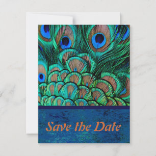Peacock Wedding Save the Date card