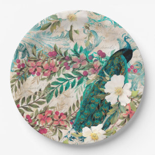 Peacock Wedding Supplies Paper Plates