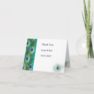 peacock wedding Thank You Card