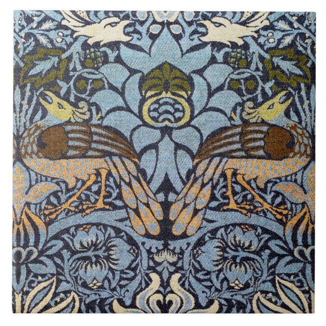 Peacock, William Morris Tile (Front)