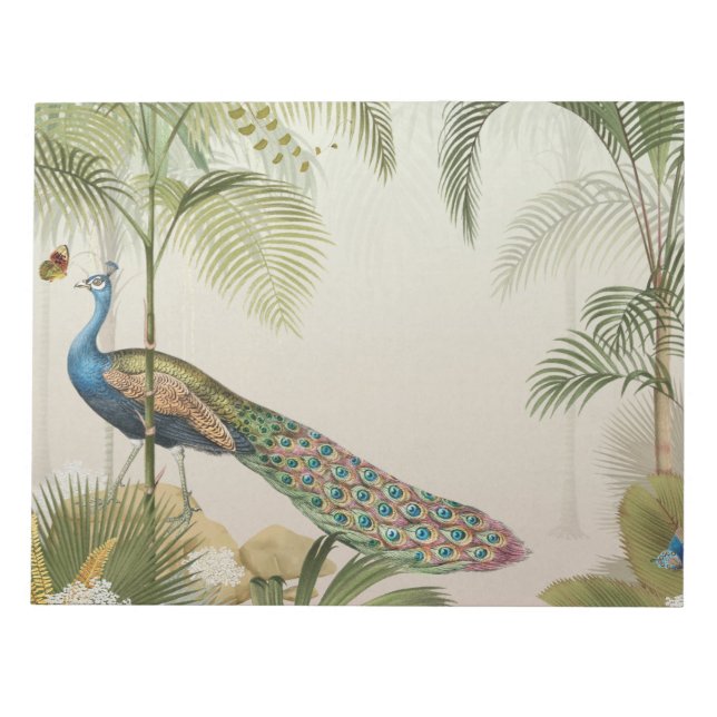 Peacock with butterflies  notepad (Front)