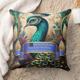 Peacock Wonder Throw Pillow