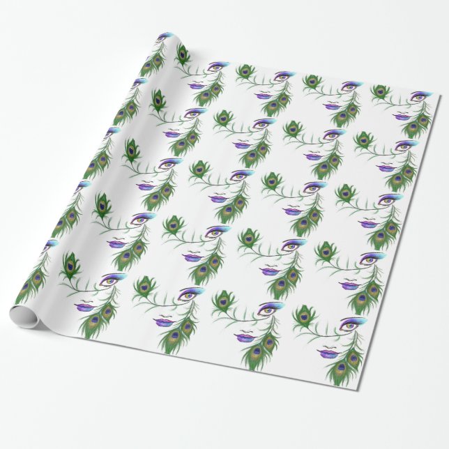 Peacock Wrapping Paper (Unrolled)