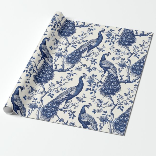 Peacock Wrapping Paper (Unrolled)