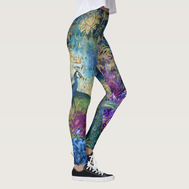 Peacock Yoga Pilates Hot Pants Leggings (Droite)
